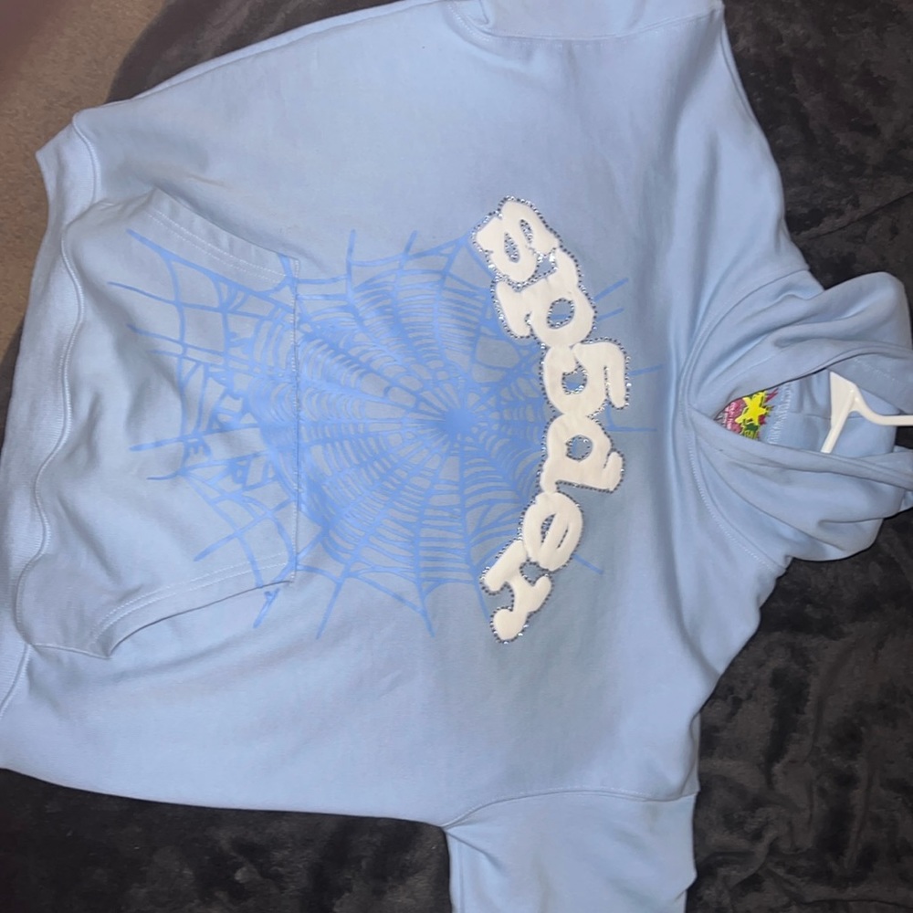 Sp5der Web Hoodie, Sky Blue